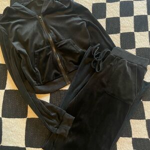 Women's Black Velour Tracksuit